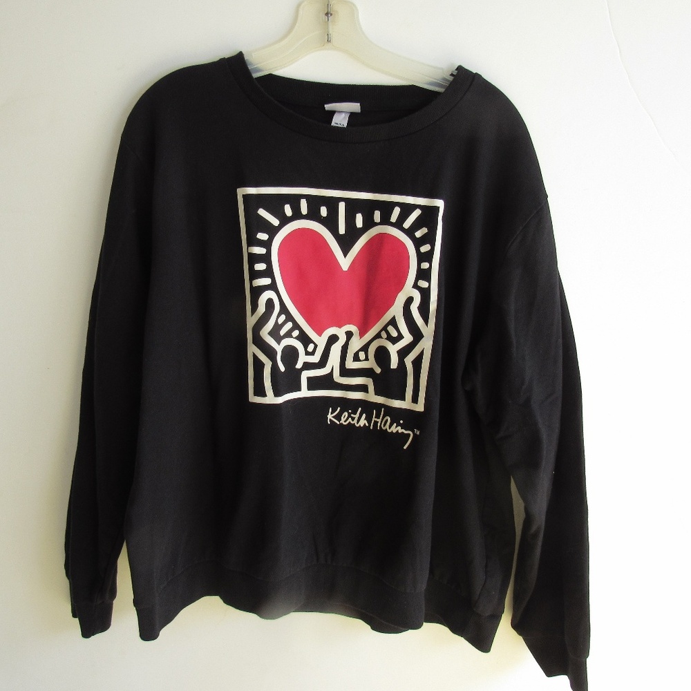 Keith Haring Sweatshirt Sz XXL Cotton/Poly Dancing Heart
